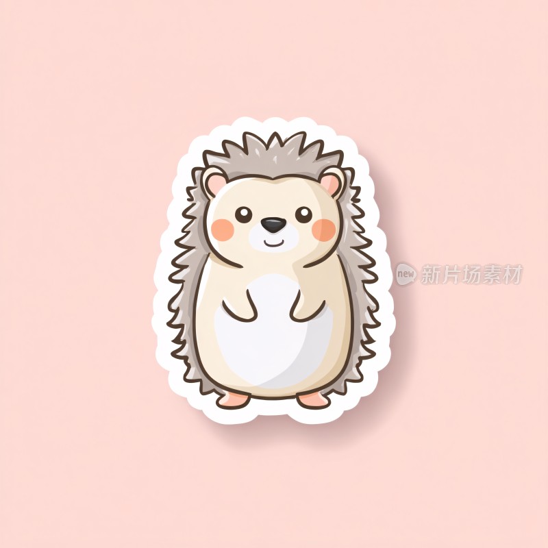可爱卡通刺猬插画贴纸