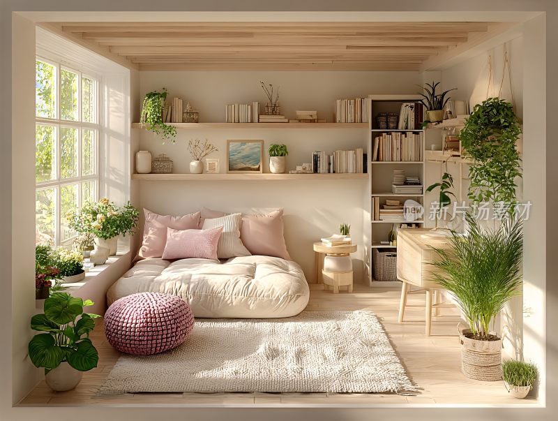 温馨舒适的室内角落场景