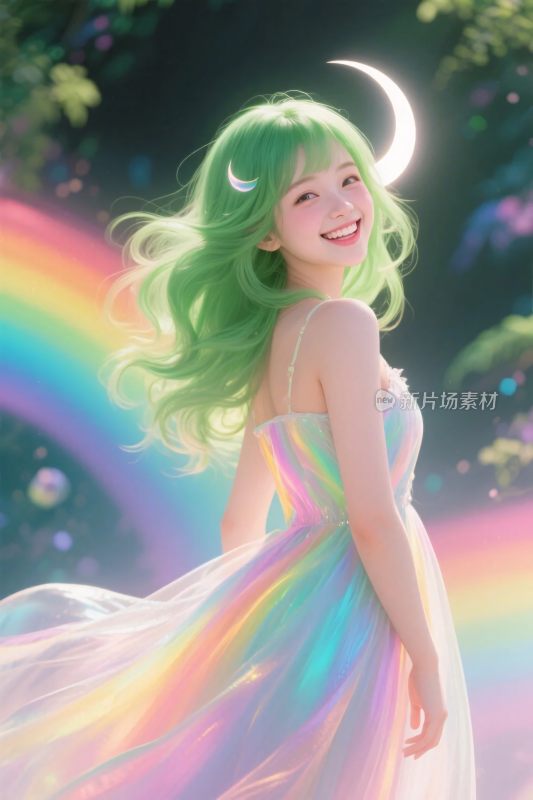 梦幻彩虹月亮女孩