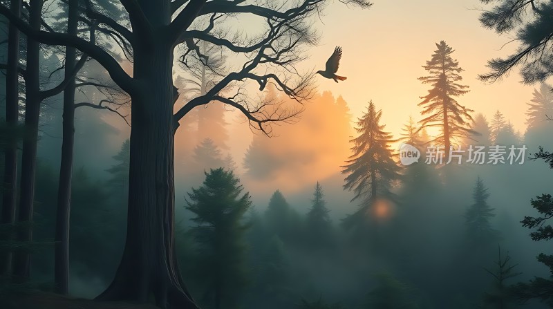 晨雾中的森林秘境