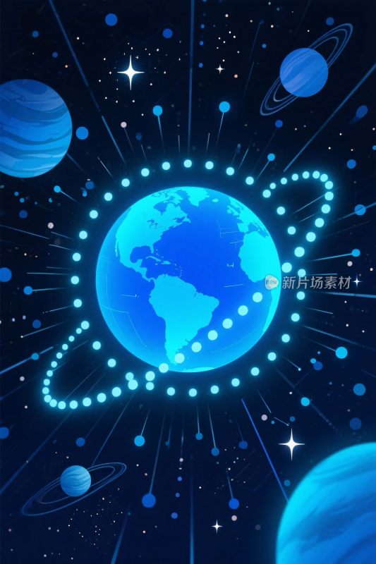 宇宙地球星空插画