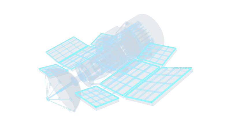 太空航天器科幻透明网格线框机械机甲飞行器