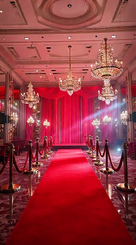 红毯盛宴璀璨灯光下的华丽舞台