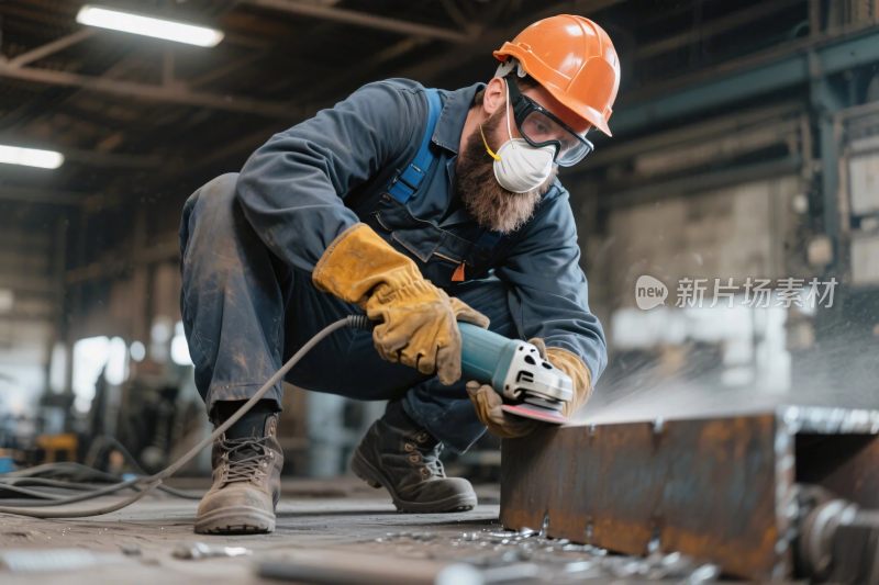 工厂内工人操作切割设备