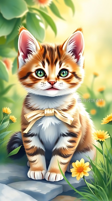 阳光下的可爱小猫