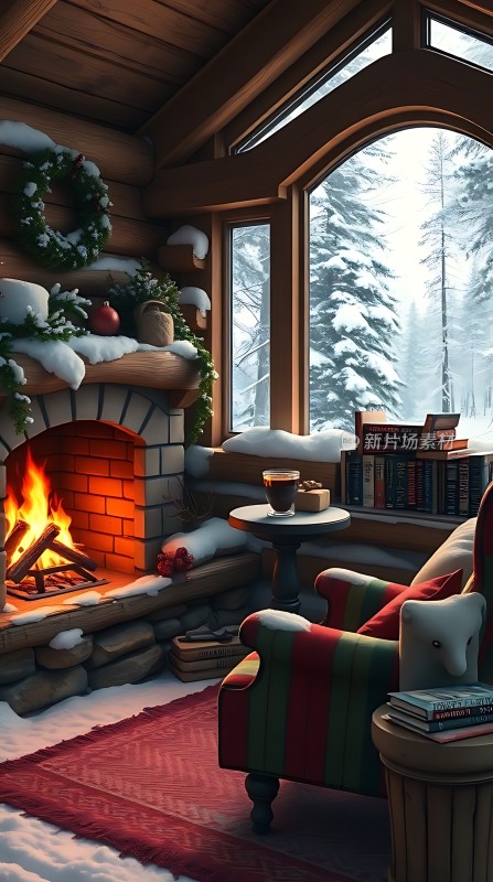 冬日暖炉旁的温馨时光