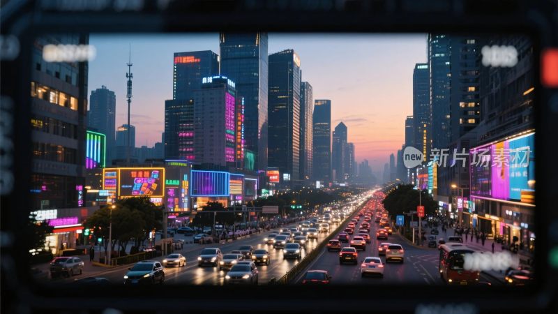 繁华都市夜景街道