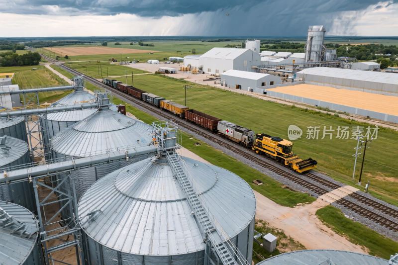 粮仓货运列车实景场景图