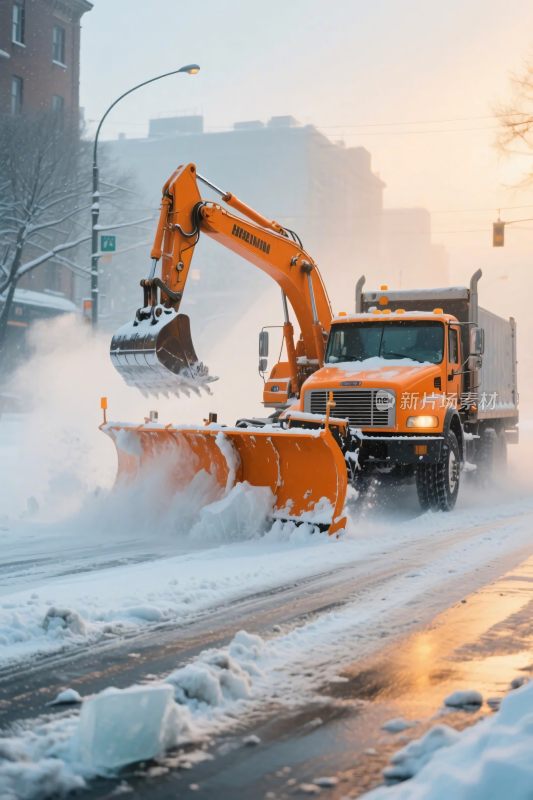 冬季街道铲雪作业