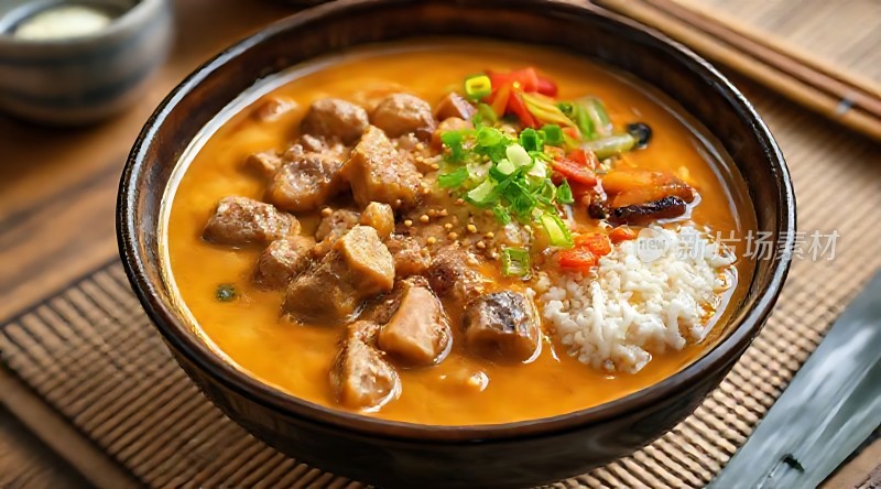 香辣鸡肉盖浇饭