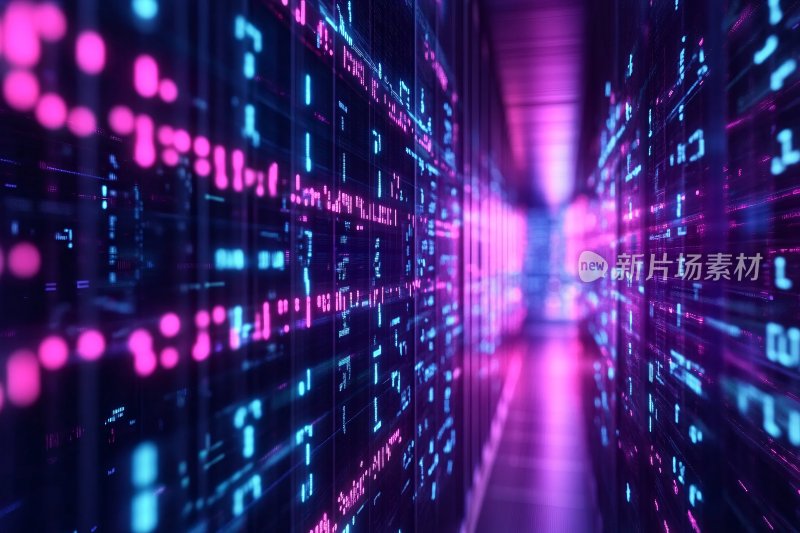 科技感数字代码通道画面