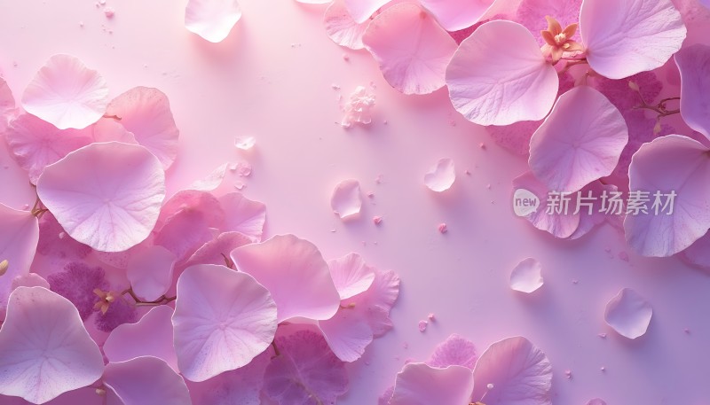 粉红花瓣轻舞翩跹