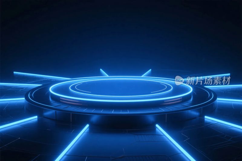 霓虹环形科技舞台背景