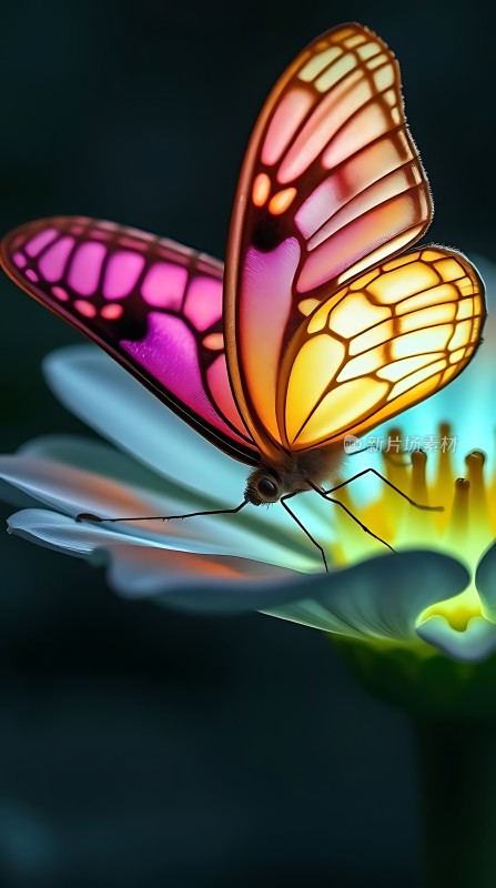 彩色蝴蝶轻舞花间