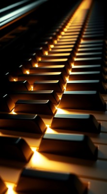 钢琴键上的金色光芒 钢琴键上的金色光芒