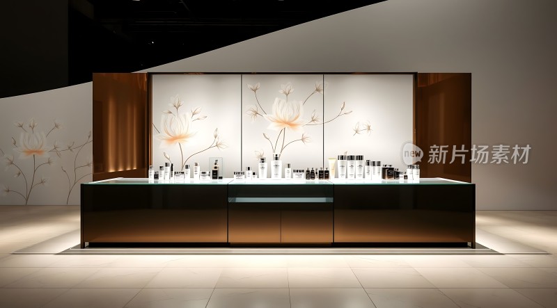 新品上市高端化妆品展示现代简约设计