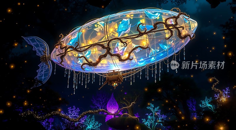 梦幻水晶飞艇夜空之旅