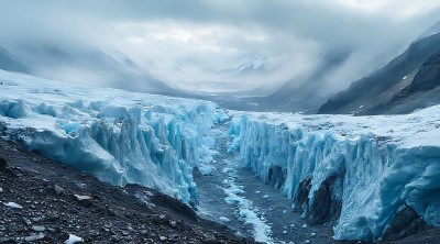 冰封峡谷雪峰环绕 冰封峡谷雪峰环绕