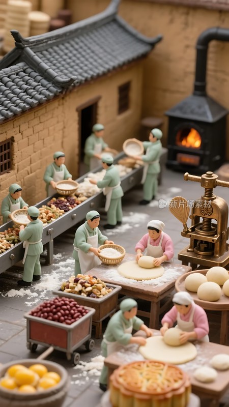 古法月饼制作现场