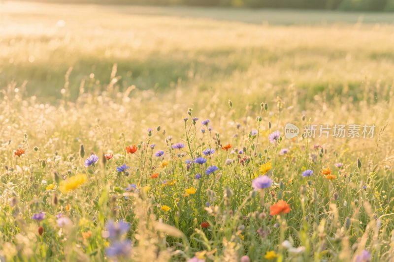 阳光野花草地风光