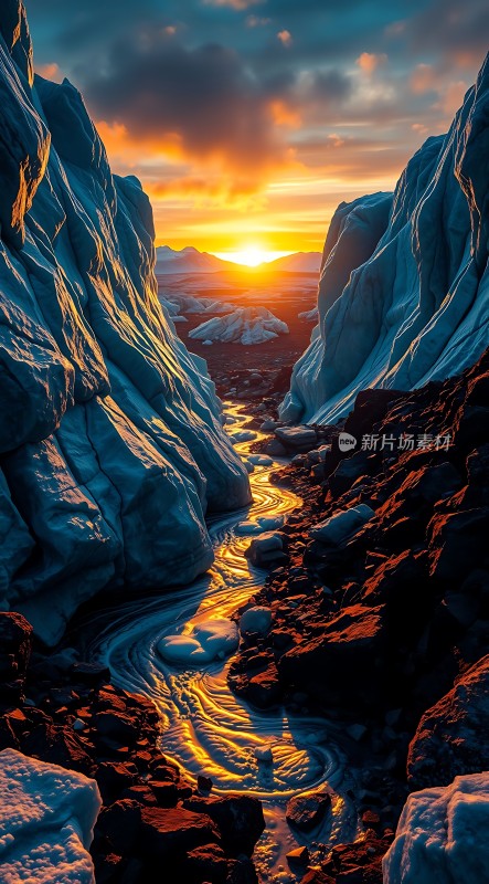 冰河日落奇景
