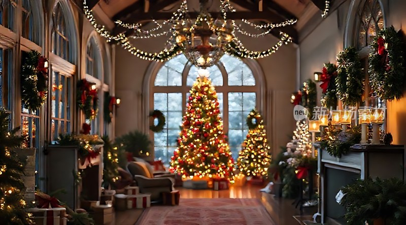 圣诞树下的温馨家园