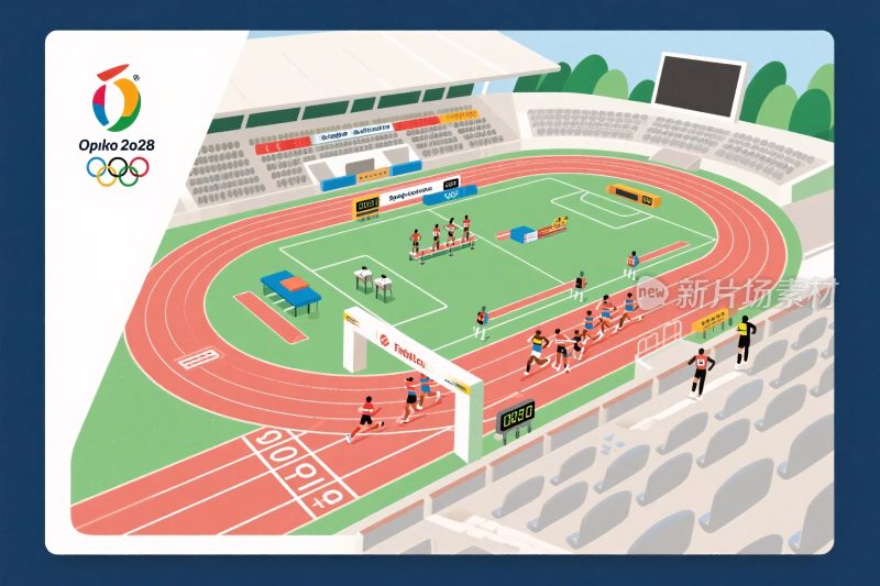 奥运竞技赛场插画