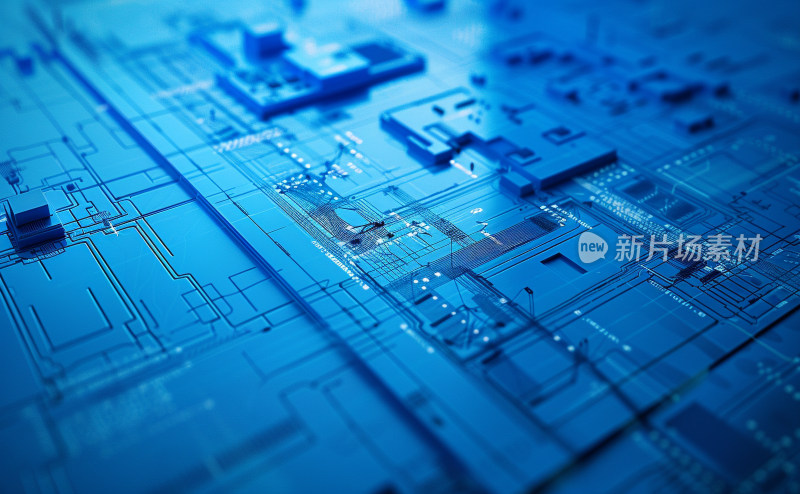 科技未来电路电子虚拟渲染