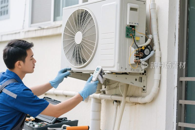 空调维修工作场景