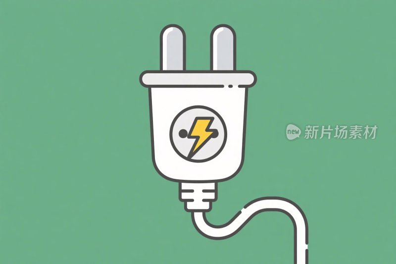 简约电力插头插画