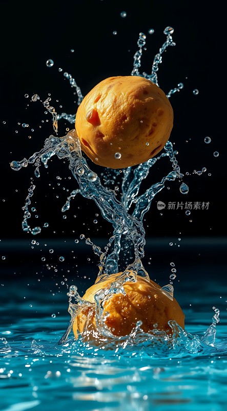 水花四溅的橙子