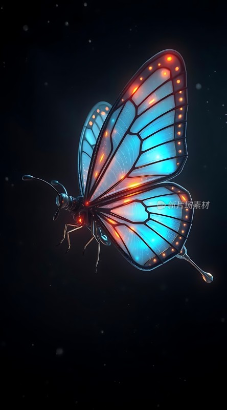 发光翅膀的蝴蝶