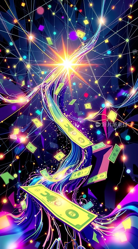 财富之光金钱与光线的交织