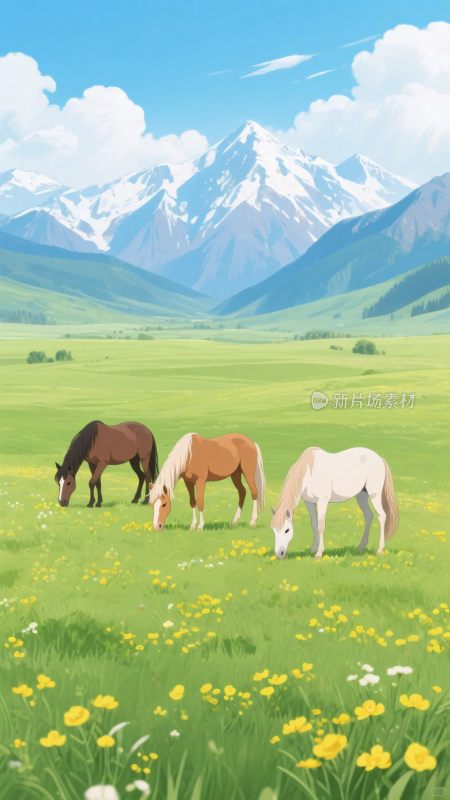 草原骏马风光
