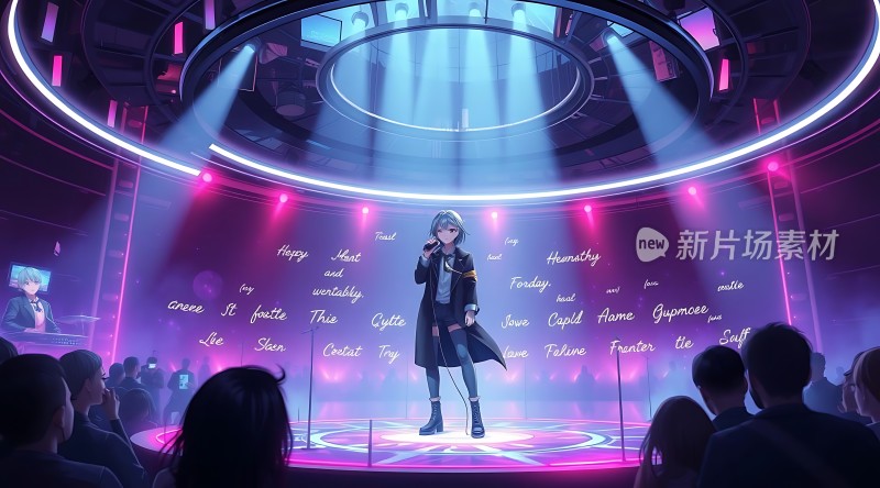 舞台上的动漫歌手表演