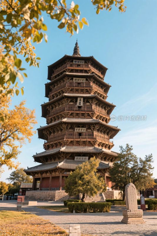 古建塔楼风景图