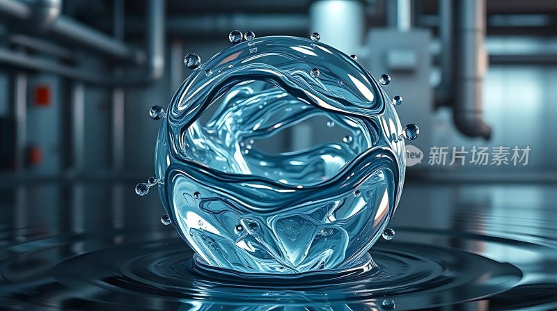 蓝色水滴球体