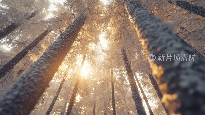 冬天树林冬季风景冬日雪景风光