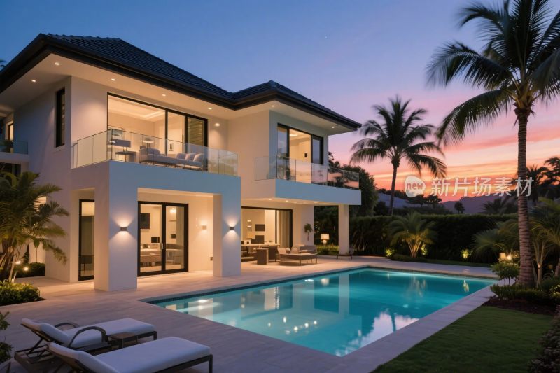 豪华别墅泳池景观