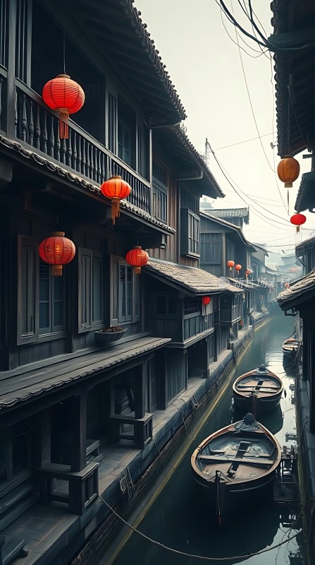 古巷红灯映水乡