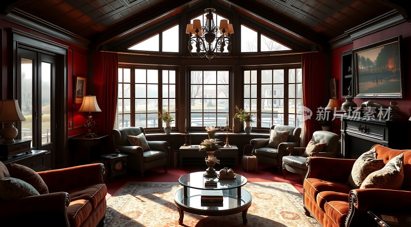 豪华客厅优雅沙发精美装饰温馨氛围