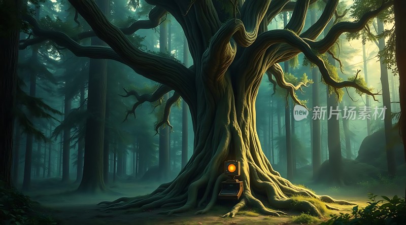神秘森林中的古老树洞