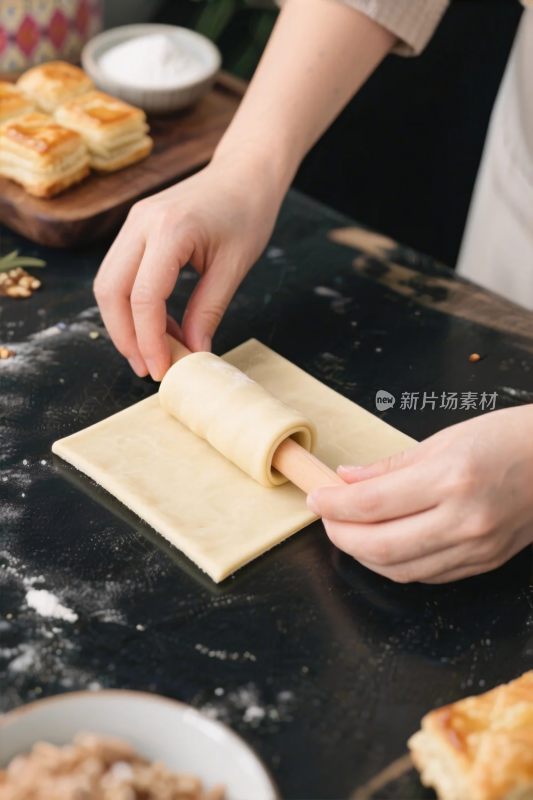 烘焙擀面制作场景