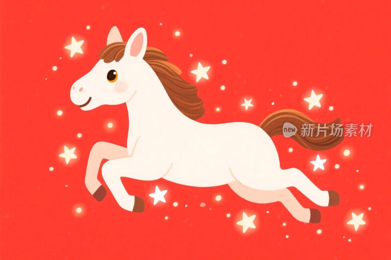 可爱卡通小马插画