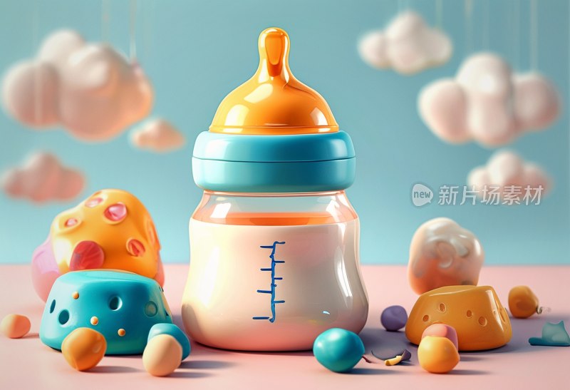 婴儿奶嘴水彩插画