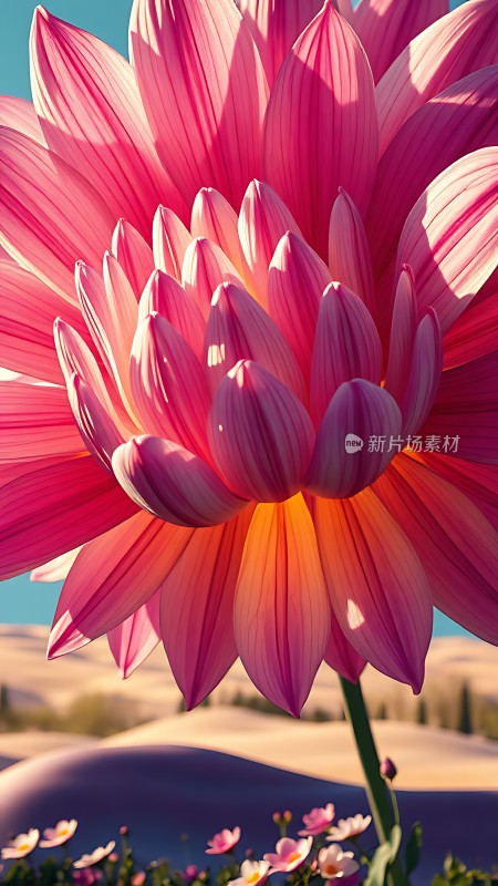 粉红花瓣绽放阳光下的美丽瞬间