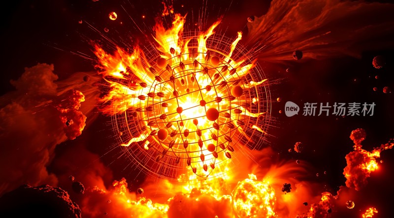 新片场素材烈焰星球