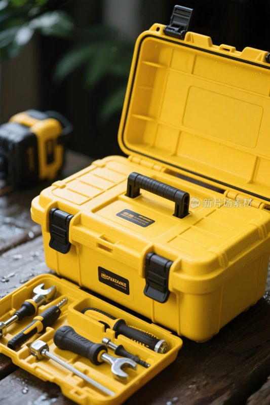 黄色工具箱与工具套装