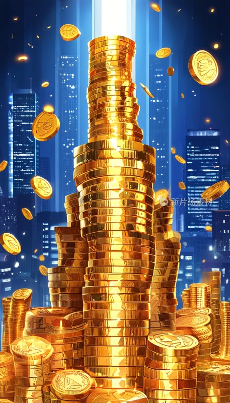 金币塔闪耀金光