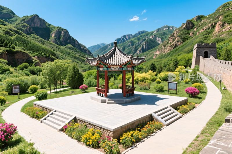 古亭山水风景图